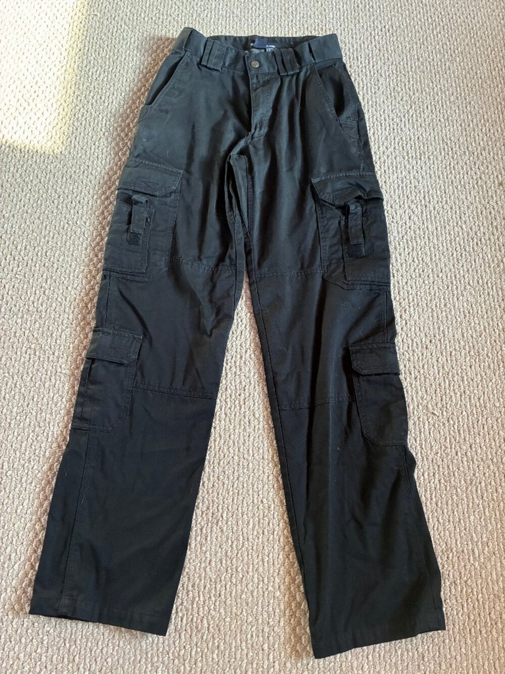 5.11 Tactical Cargo Pants Adult Black 28/36 but Inseam 32" Long